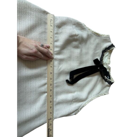 NEW Cider TWEED ROUND NECKLINE SLEEVELESS SOLID Cream Dress size XL Sleeveless B - Picture 8 of 14